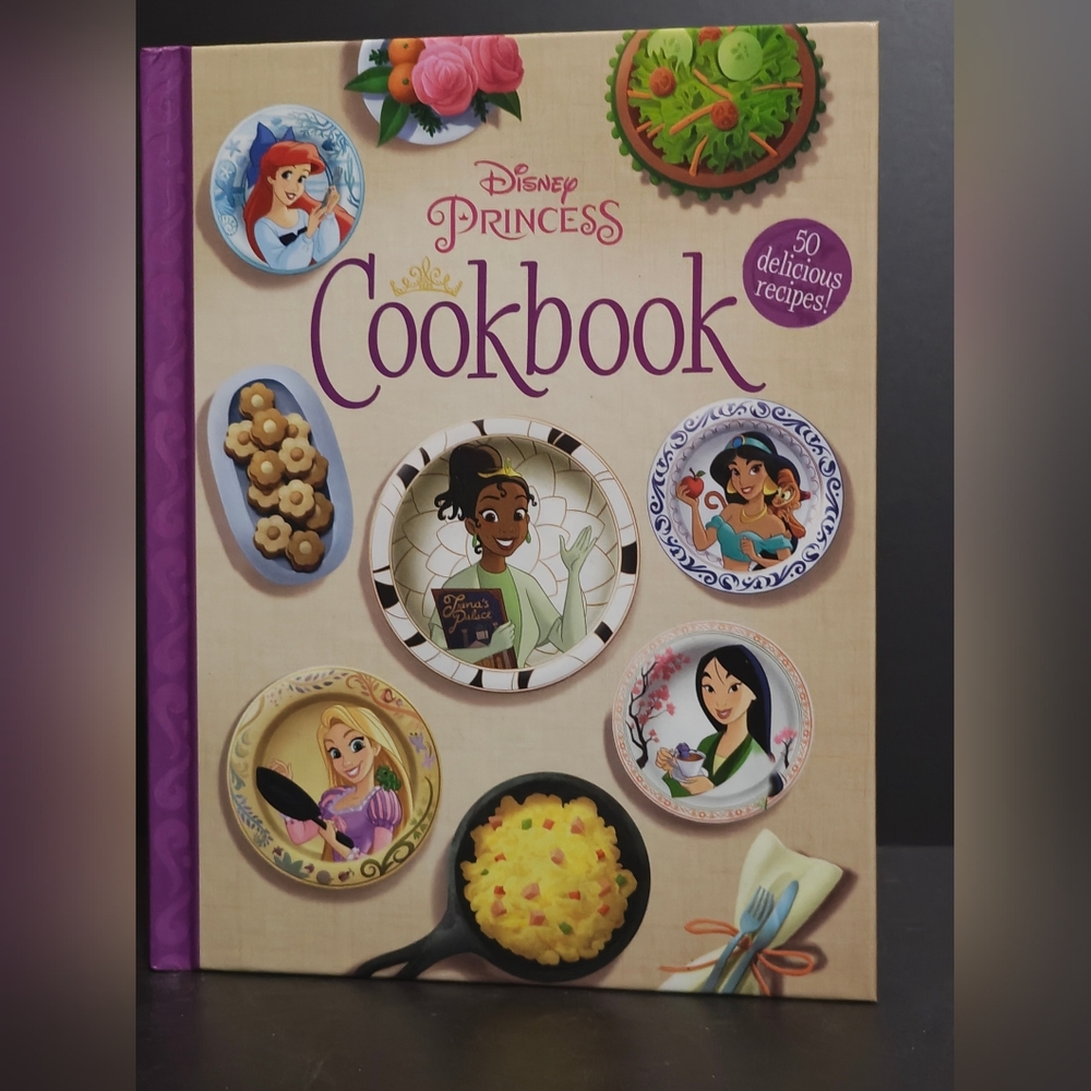 Disney Princess Cookbook with Purple and Cream Cover